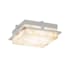 Justice Design Group Avalon Single Light 10" Wide Integrated LED Flush Mount Square Ceiling Fixture with Shaved Alabaster Stone Shade Brushed Nickel