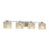 Justice Design Group Alabaster Rocks! 4 Light 36" Wide LED Bathroom Vanity Light with Rectangle Shades Brushed Nickel