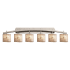 Justice Design Group Alabaster Rocks! 6 Light 57" Wide LED Bathroom Vanity Light Brushed Nickel