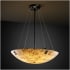 Justice Design Group Alabaster Rocks! 27" Wide Integrated 3000K LED Pendant with Shaved Alabaster Rocks Resin Shade Matte Black