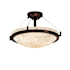 Justice Design Group Alabaster Rocks 21" Round Bowl Semi Flush Mount Ceiling Fixture Dark Bronze