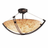 Justice Design Group Alabaster Rocks 28" Round Bowl Semi Flush Mount Ceiling Fixture Dark Bronze