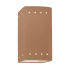 Justice Design Group Ambiance 10" Tall Perforated Rectangular Open Top LED Wall Sconce Adobe