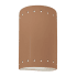 Justice Design Group Ambiance 10" Tall Perforated Half Cylinder Closed Top ADA Wall Sconce Adobe
