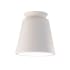 Justice Design Group Radiance 8" Wide Outdoor Flush Mount Ceiling Fixture from the Trapezoid Series Bisque