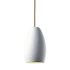 Justice Design Group Radiance 7" Wide LED Mini Pendant with Bisque Ceramic Elliptical Shade Antique Brass