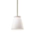 Justice Design Group Radiance 8" Wide Mini Pendant with a Ceramic Matte White Shade Antique Brass