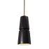Justice Design Group Radiance 6" Wide Mini Pendant Carbon Matte Black / Antique Brass