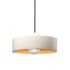 Justice Design Group Radiance 12" Wide Pendant with Matte White / Gold Shade Brushed Nickel
