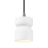 Justice Design Group Radiance 4" Wide LED Mini Pendant with a Ceramic Gloss White Shade Brushed Nickel