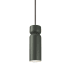 Justice Design Group Radiance 4" Wide Mini Pendant with Pewter Green Ceramic Shade Brushed Nickel