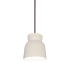 Justice Design Group Radiance 8" Wide Mini Pendant with a Ceramic Matte White Shade Brushed Nickel