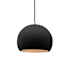 Justice Design Group Radiance 7" Wide Mini Pendant with a Ceramic Carbon Matte Black and Champagne Gold Shade Brushed Nickel