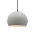 Justice Design Group Radiance 10" Wide Pendant with a Ceramic Bisque Shade Matte Black