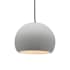 Justice Design Group Radiance 10" Wide Pendant with a Ceramic Bisque Shade Brushed Nickel