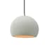 Justice Design Group Radiance 10" Wide Pendant with a Ceramic Matte White and Champagne Gold Shade Brushed Nickel