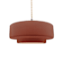 Justice Design Group Radiance 15" Wide Pendant with a Ceramic Canyon Clay Shade Brushed Nickel