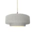 Justice Design Group Radiance 15" Wide Pendant with a Ceramic Bisque Shade Brushed Nickel