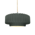 Justice Design Group Radiance 15" Wide Pendant with a Ceramic Pewter Green Shade Brushed Nickel