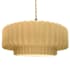 Justice Design Group Radiance 16" Wide LED Pendant with Muted Yellow Shade and Beige Twisted Cord Brushed Brass
