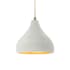 Justice Design Group Radiance 8" Wide Mini Pendant with a Ceramic Matte White and Champagne Gold Shade Antique Brass