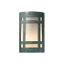 Justice Design Group Ambiance 10" Tall LED Outdoor Wall Sconce - Bulb Included Verde Patina