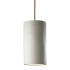 Justice Design Group Ambiance 7" Wide LED Pillar Candle Mini Pendant with a Ceramic Bisque Shade Antique Brass