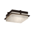 Justice Design Group Clouds 10" Wide LED Outdoor Flush Mount Square Ceiling Fixture Dark Bronze
