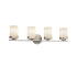 Justice Design Group Clouds 4 Light 31-1/2" Wide Bathroom Vanity Light with Off-White Clouds Resin Shade Brushed Nickel