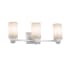 Justice Design Group Ardent 3 Light 23" Wide Integrated LED Vanity Light with Clouds Resin Cylindrical Shades Polished Chrome