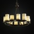 Justice Design Group Clouds 28" Dakota 12 Light Pillar Candle Chandelier Dark Bronze