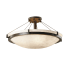Justice Design Group 24" Round 6 Light Semi-Flush Ceiling Fixture with Bowl Shade and Ring from the Clouds Collection Dark Bronze