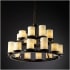Justice Design Group CandleAria 21 Light 33" Wide Pillar Candle Chandelier with Faux Candle Resin Shades Dark Bronze