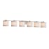 Justice Design Group Textile 6 Light 57" Wide Bathroom Vanity Light with Oval Shades from the Era Series Brushed Nickel
