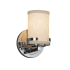 Justice Design Group Textile Single Light 5" Wide Bathroom Sconce with Cream Woven Fabric Shade Polished Chrome