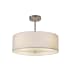 Justice Design Group Textile 3 Light 18" Wide Pendant with White Shades Brushed Nickel