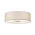 Justice Design Group Textile 3 Light 15" Wide Flush Mount Drum Ceiling Fixture with White Shades Brushed Nickel
