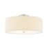 Justice Design Group Classic 4 Light 18" Wide Semi-Flush Drum Ceiling Fixture Brushed Nickel / Cream