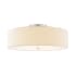 Justice Design Group Classic 5 Light 24" Wide Semi-Flush Drum Ceiling Fixture Brushed Nickel / Cream