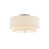 Justice Design Group Classic 3 Light 15" Wide Semi-Flush Drum Ceiling Fixture Brushed Nickel / Cream