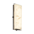 Justice Design Group LumenAria Single Light 18" High Integrated 3000K LED Outdoor Wall Sconce with Tan Faux Alabaster Resin Shade - ADA Compliant Brushed Nickel