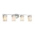 Justice Design Group LumenAria 4 Light 31-1/2" Wide Bathroom Vanity Light with Tan Faux Alabaster Resin Shade Polished Chrome