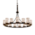 Justice Design Group LumenAria 42" Wide Ring Chandelier Dark Bronze / Faux Alabaster