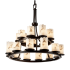 Justice Design Group LumenAria 21 Light 33" Wide Pillar Candle Chandelier with Faux Alabaster Resin Shades Dark Bronze