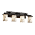 Justice Design Group LumenAria 4 Light 29" Wide Bathroom Vanity Light with Faux Alabaster Resin Shades Dark Bronze