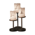 Justice Design Group Dakota 3 Light 16" Tall Table Lamp with Faux Alabaster Resin Shades Dark Bronze