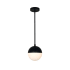 Justice Design Group Fusion 7" Wide Mini Pendant with Opal Shade from the Fusion Ion Series Matte Black