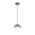 Justice Design Group Fusion 7" Wide Mini Pendant with Opal Shade from the Fusion Ion Series Brushed Nickel