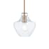 Justice Design Group Harlow 8" Wide Mini Pendant Brushed Brass / Seeded Glass