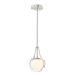 Justice Design Group Fusion 7" Wide Mini Pendant with Opal Shade from the Fusion Pearl Series Brushed Nickel